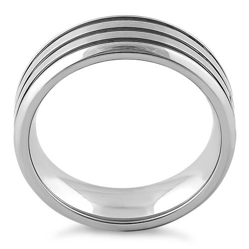 Premium Stainless Steel 4-Layer Triple Groove Satin Finish Band Ring for Men & Women - Wedding, Engagement, Anniversary Gift Jewelry