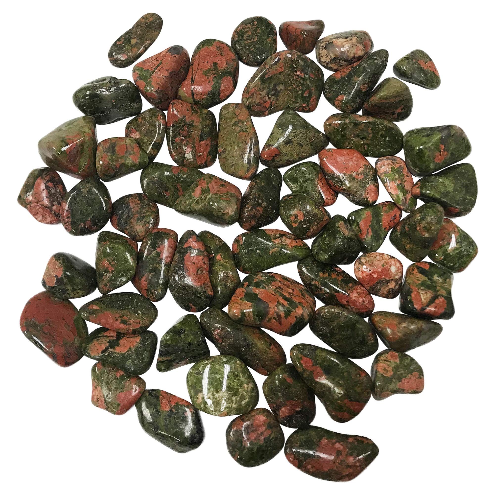 1/4 Lb Natural Unakite Tumbled Stones for Jewelry Making & Healing Crystals