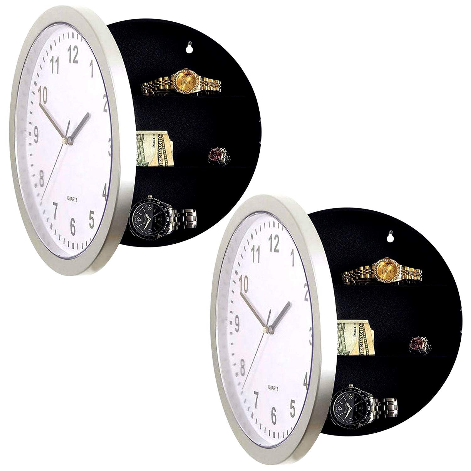 10 Inch Hidden Safe Wall Clock - Discreet Diversion Safe with Secret Storage Compartment | Wall Mounted Concealment Furniture for Valuables | Perfect for Home Security, Cash Stashing & Emergency Hideaway