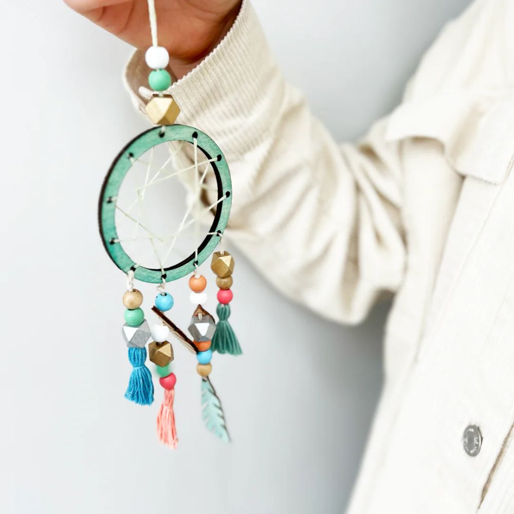 DIY Cotton Twist Dreamcatcher Craft Kit - Handmade Boho Wall Hanging Decor for Bedroom, Nursery & Home - Perfect for Arts & Crafts, Gifts & Boho Room Decor