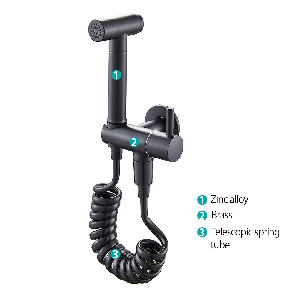 BlackSprayer Brass Cloth Diaper Washer & Shower Sprayer Set - Wall Mounted Portable Bathroom Shower Tap with Single Cold Water - Perfect for Baby Care, Pet Washing & Household Cleaning