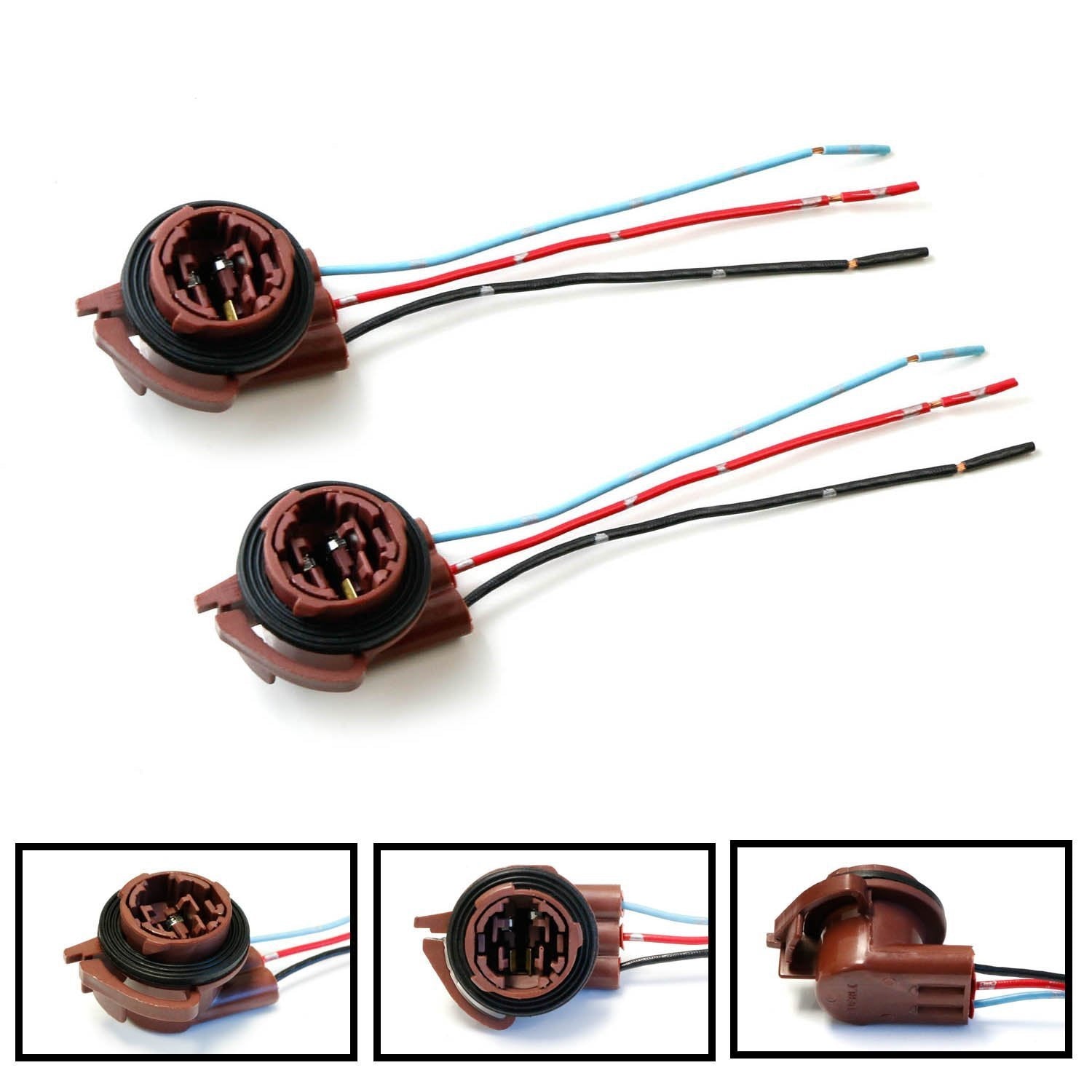 3156 3157 LED Bulb Pre-Wired Harness Sockets - Easy Repair, Replacement & Installation for Car, Truck, RV & Marine Lighting Upgrades