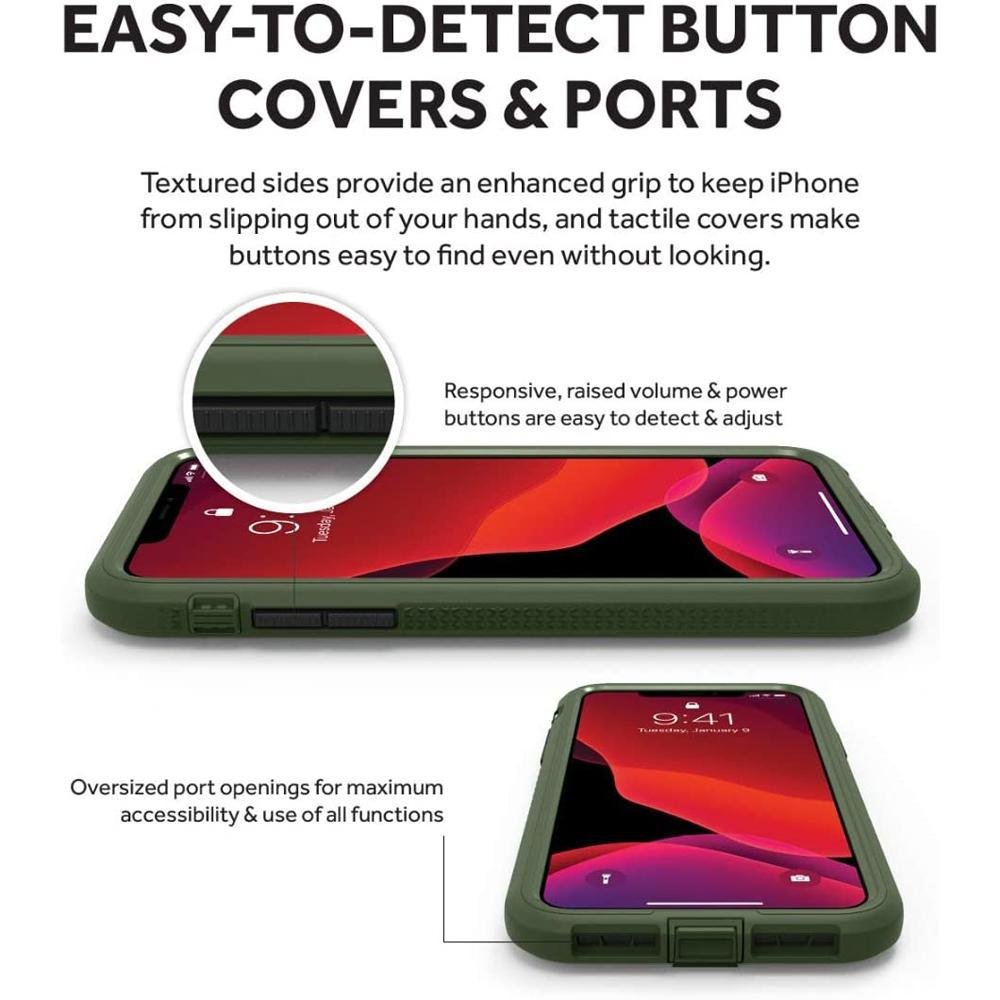 Shockproof Rugged Case for iPhone 11 Pro Max - Military Grade Drop Protection, Anti-Scratch Cover with Screen Protector - Perfect for Outdoor Adventures, Construction Work & Extreme Sports