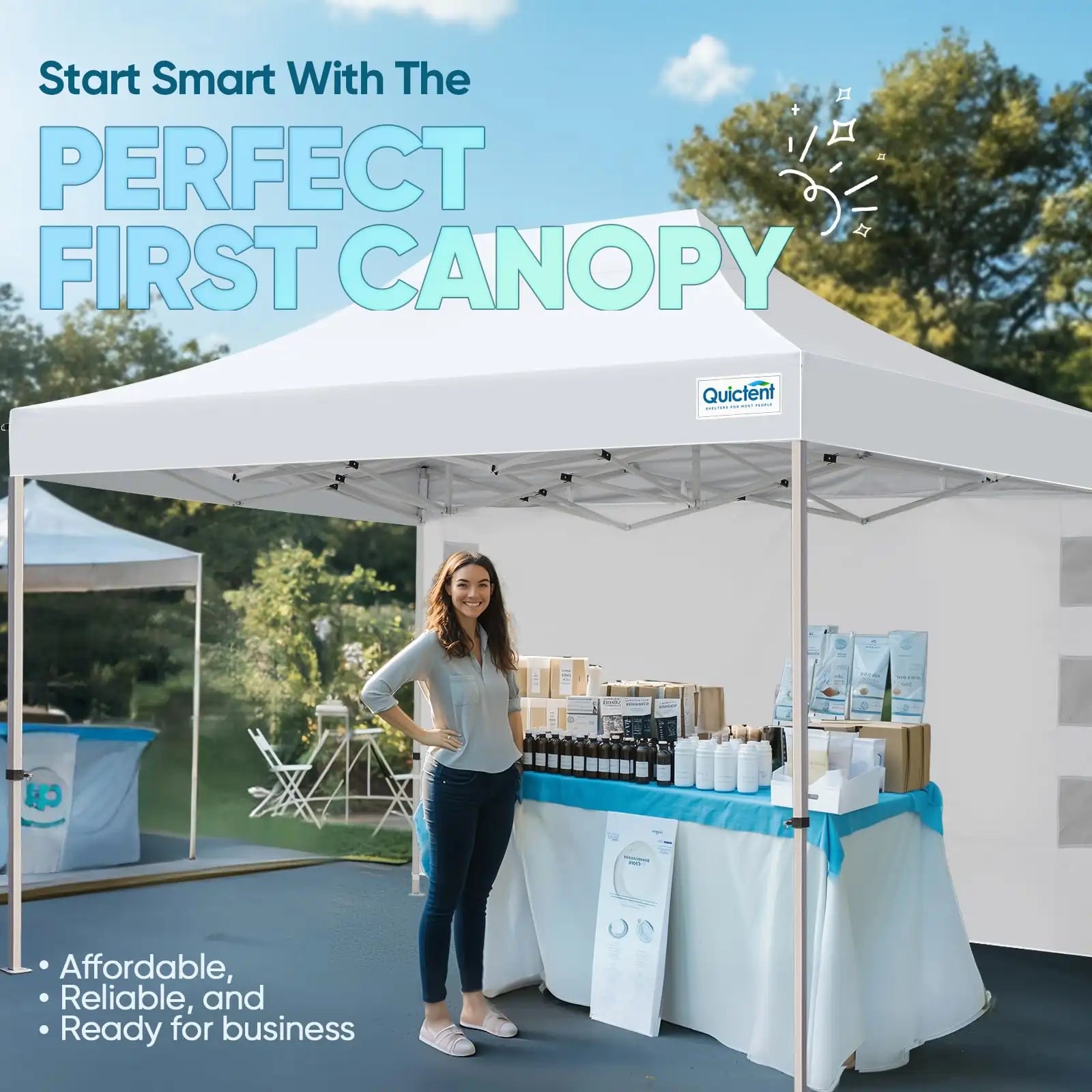 Heavy Duty Commercial Pop Up Canopy Tent - Waterproof Instant Shelter for Outdoor Events, Parties, Markets & Camping