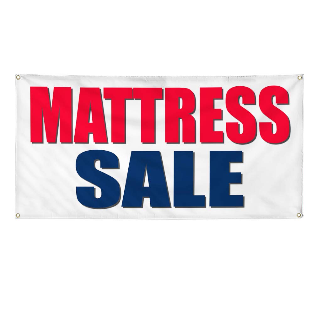 Vinyl Banner for Mattress Sale Business - Weatherproof Outdoor Yard Sign with 10 Grommets (60x144 Inches) - Perfect for Retail Promotions, Storefront Displays & Industrial Advertising