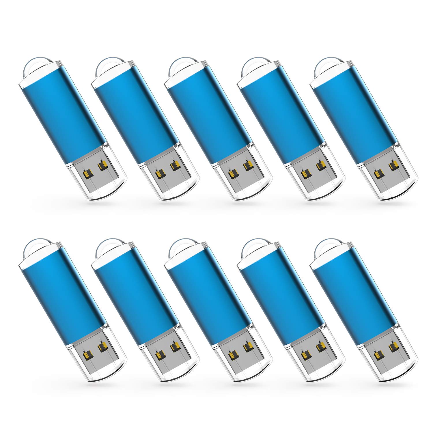 KEXIN 50 Pack 16GB USB Flash Drives - Blue Retractable USB 2.0 Memory Sticks with 30MB/s Speed for Windows/Mac/Linux - Perfect for Data Storage, File Transfer & School/Office Use