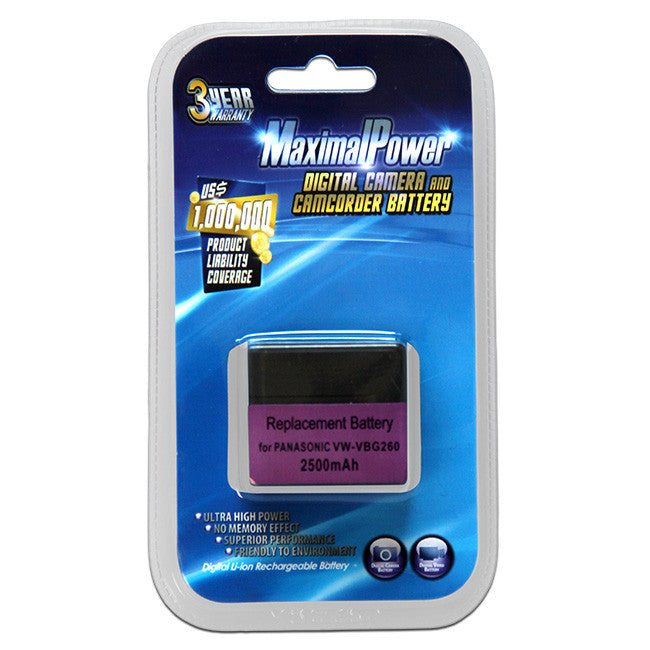Original Panasonic VW-VBG260 Camcorder Battery - Long-Lasting Replacement for PANASONIC Camcorders - Perfect for Travel, Vlogging, and Outdoor Filming