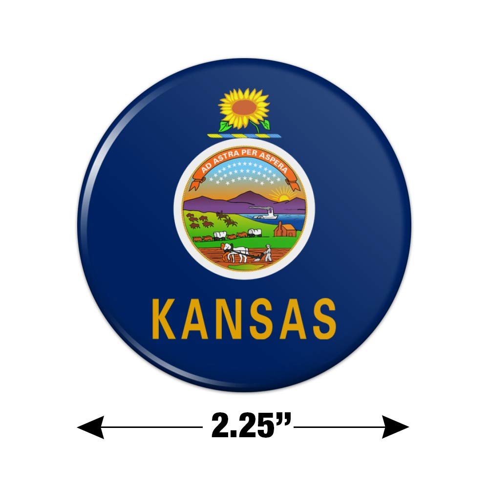 Kansas State Flag Refrigerator Magnet - Strong Kitchen & Locker Decorative Magnet for Home, Office, Dorm - Perfect for Fridge, Metal Surfaces & School Lockers