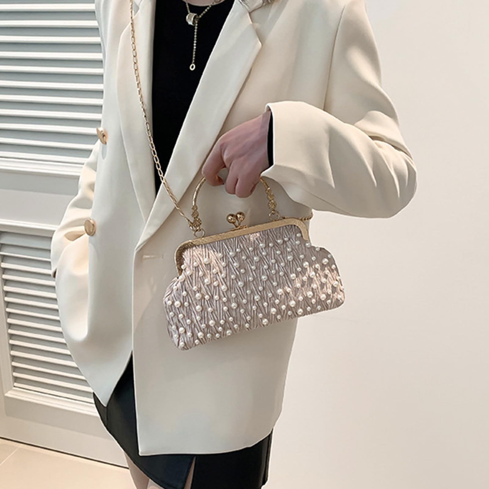 Stylish Beaded Handbag for Women - Lightweight Polyester Messenger Bag with Eye-Catching Design, Perfect for Parties, Camping & Everyday Use | Fashionable Crossbody Purse for Travel, Shopping & Special Occasions