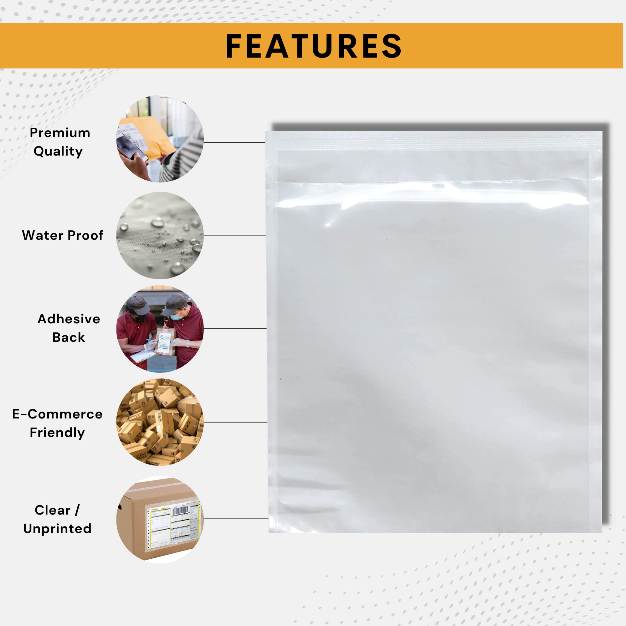 2000 Pack 6x9 Inch Clear Self-Adhesive Shipping Label Sleeves - Waterproof Plastic Packing Slip Envelopes for Mailing Labels, Invoices & Documents - Peel & Seal Pouches Perfect for Ecommerce, Logistics & Office Organization