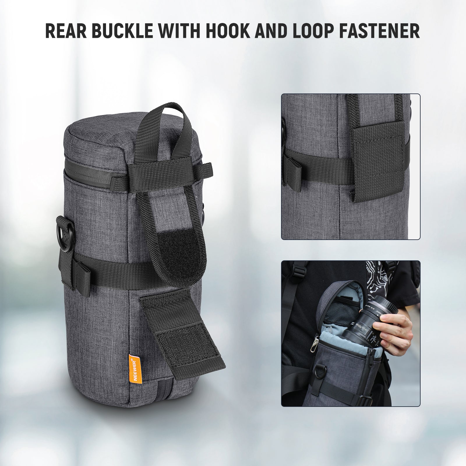 NEEWER PB011 Waterproof Camera Lens Pouch - Protective Case for DSLR, Mirrorless Lenses - Ideal for Travel, Hiking & Outdoor Photography