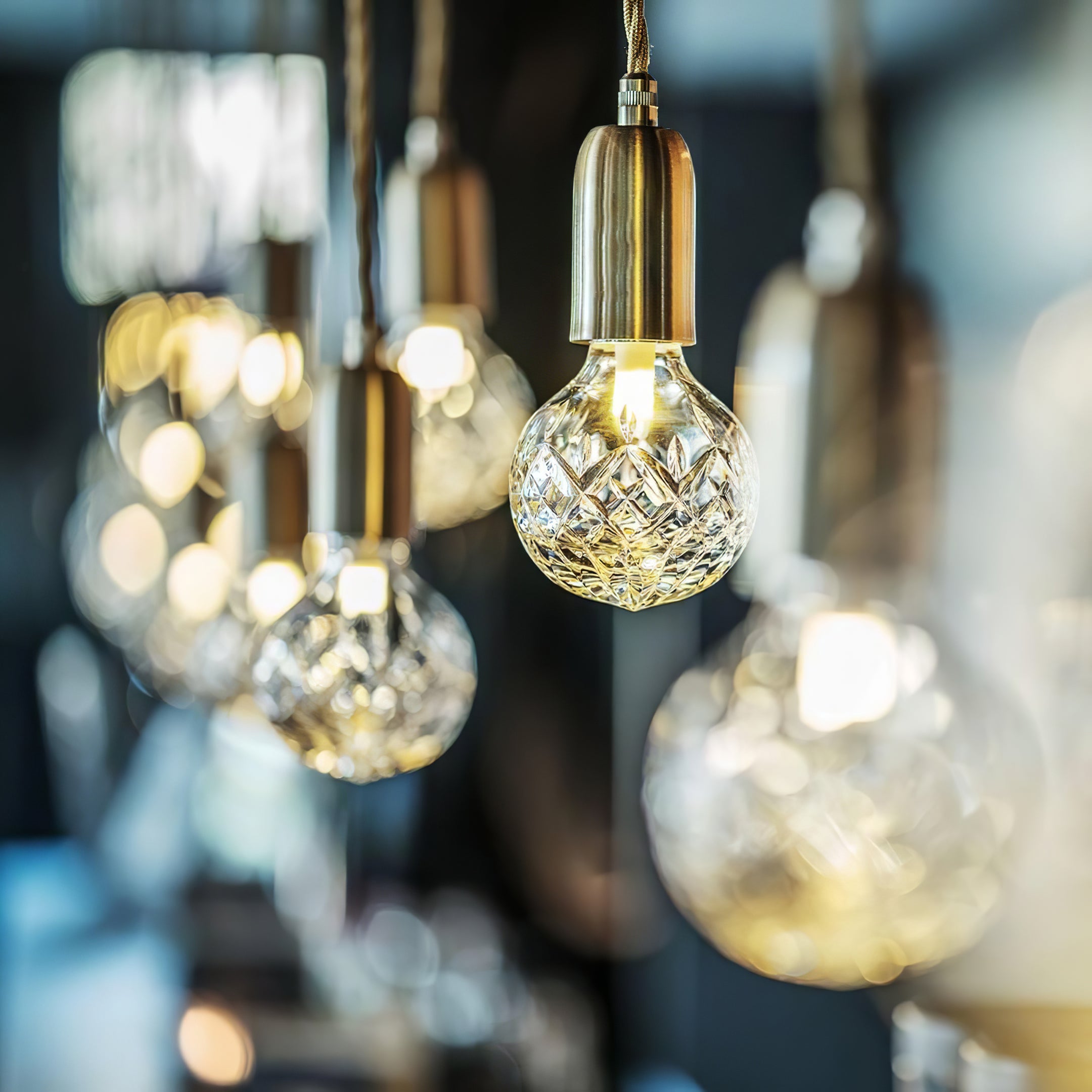 Crystal Bulb Pendant Light - Elegant Glass Ceiling Lighting Fixture for Dining Room, Kitchen Island & Bedroom Decor