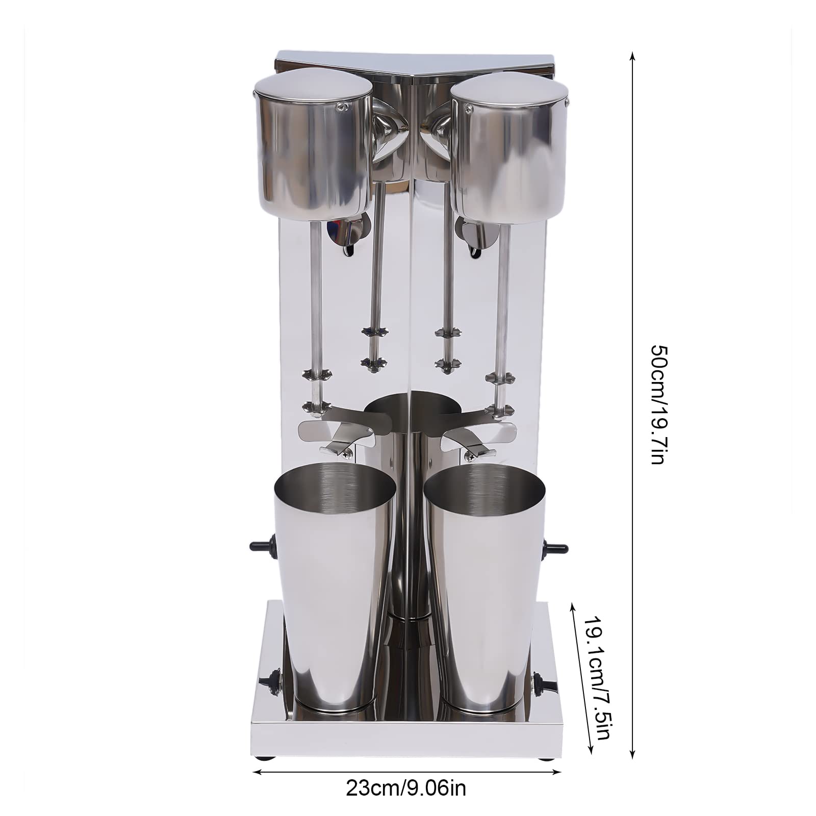 Gdrasuya10 Commercial Stainless Steel Milkshake Machine - Dual Head Electric Shaker 18000 RPM for Smoothies, Ice Cream & Beverages | Perfect for Restaurants, Cafes & Dessert Shops