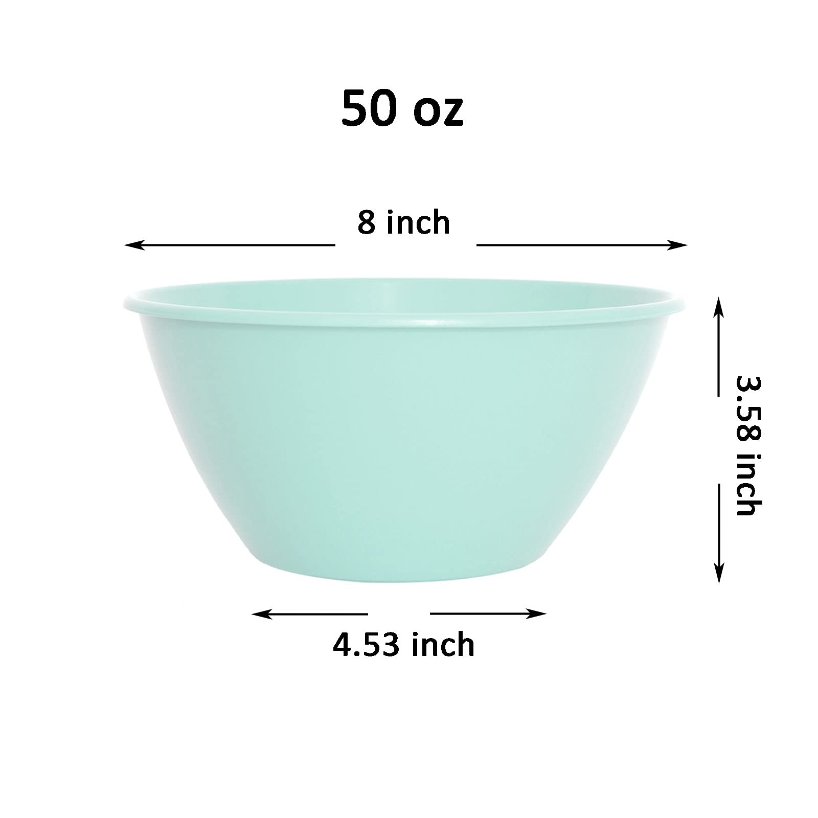 Youngever 50oz Plastic Bowls Set of 9 - Large Cereal & Soup Bowls for Family Dining, Party Serving - Durable & Colorful (9 Coastal Colors) - Perfect for Breakfast, Snacks, Salads & Entertaining