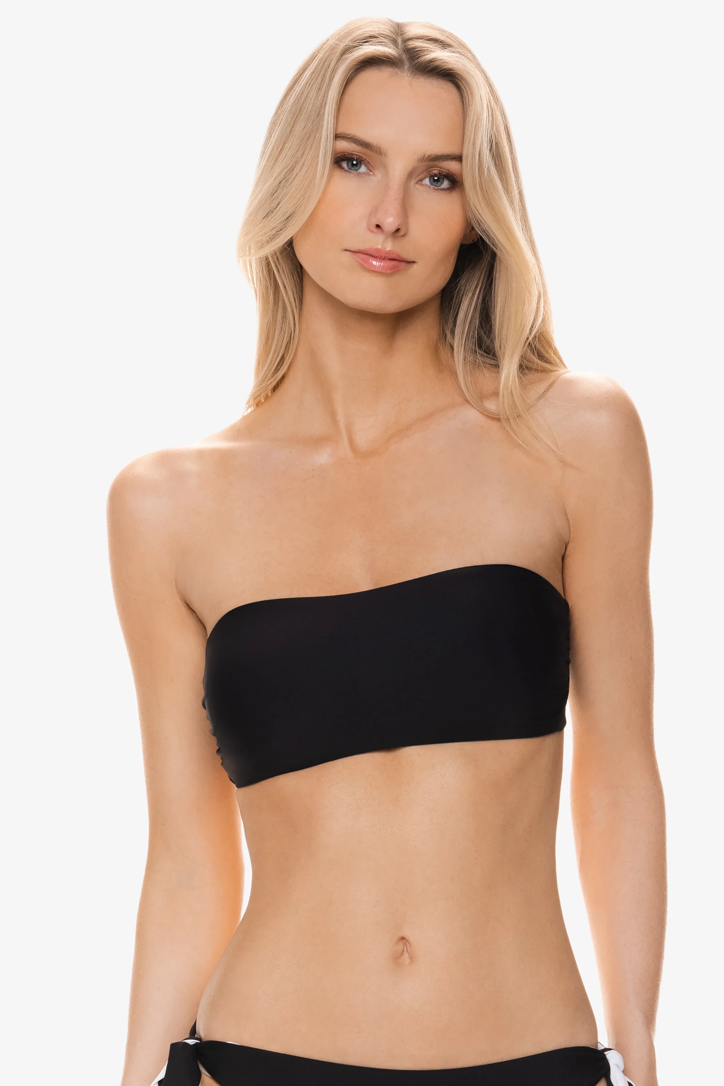 Black & White Bandeau Top for Women - Sexy Strapless Crop Top for Summer, Beach, and Party Wear