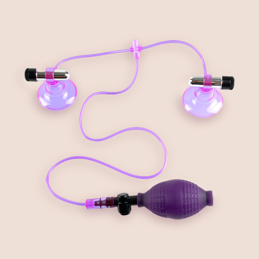 Fetish Fantasy Vibrating Nipple Clamps with Suction Cup - Powerful Suction Vibrators for Women, BDSM Toys for Couples Play, Sensual Nipple Stimulation for Foreplay and Adult Intimacy