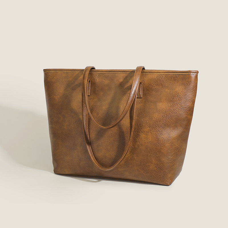 Eco-Friendly Vegan Leather Large Capacity Tote Bag for Women - Stylish Work, Travel & Shopping Reusable Carryall
