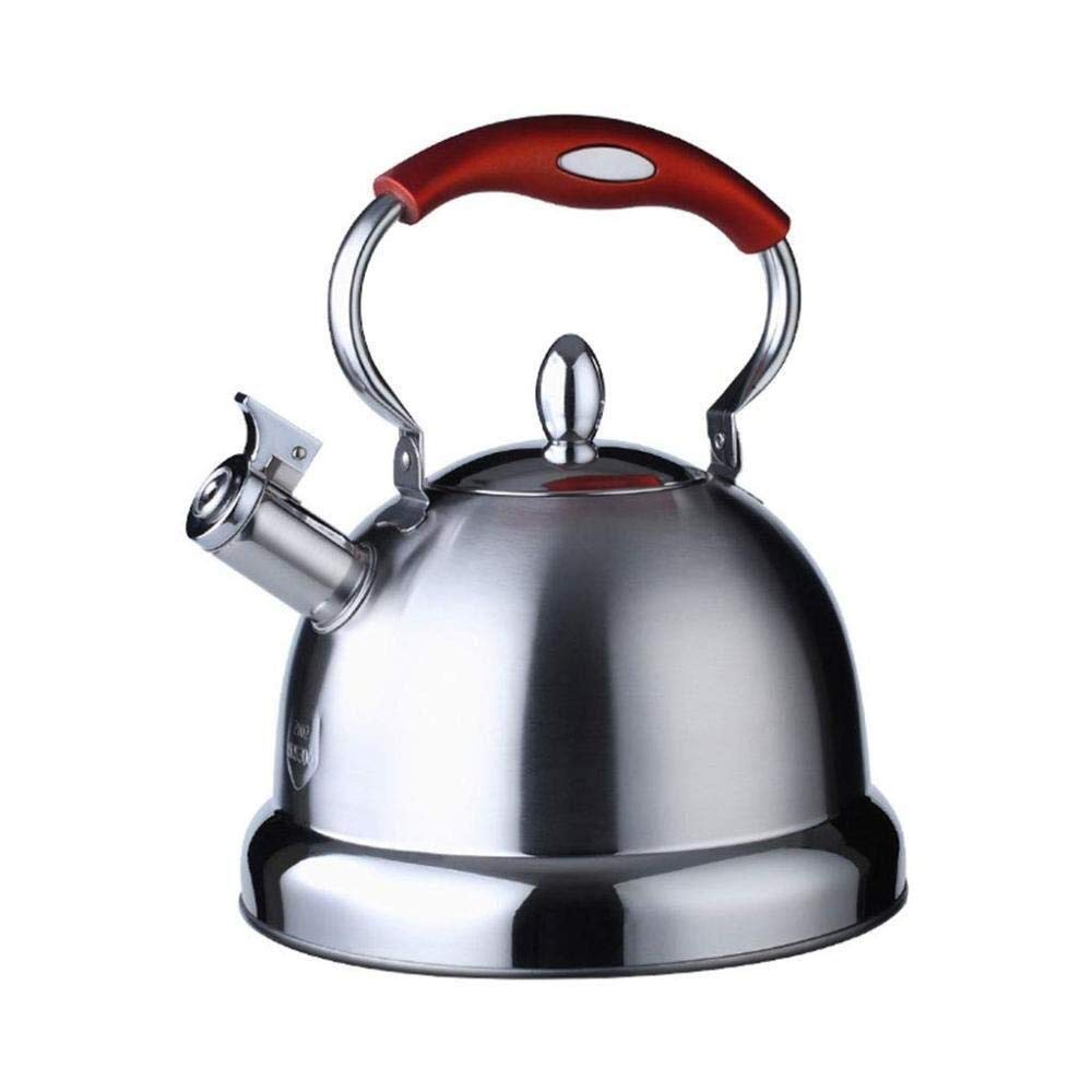 5L Large Stainless Steel Teapot - 304 Thickened Whistling Kettle for Induction, Gas & Home Use - Perfect for Tea Brewing, Restaurants & Daily Kitchen (Silver, Includes Tea Set)