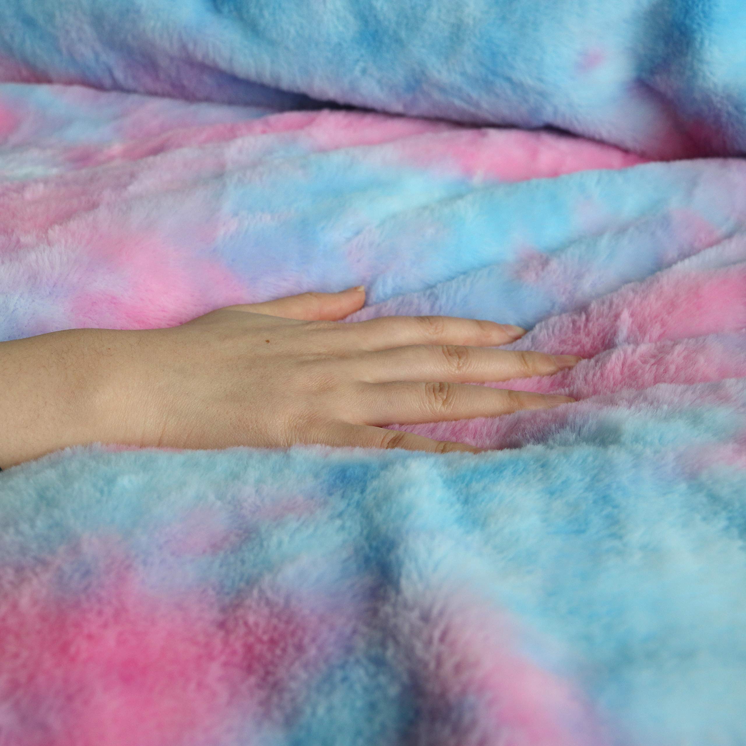 Sleepwish Shaggy Duvet Cover Set - Purple Tie Dye Plush Bedding | Ultra Soft Crystal Velvet & Faux Fur Sherpa Backing | 3-Piece Comforter Cover with 2 Pillowcases (Full/Queen Size) | Cozy Winter Bedroom Upgrade for Master Bedroom, Guest Room & Dorm Decor