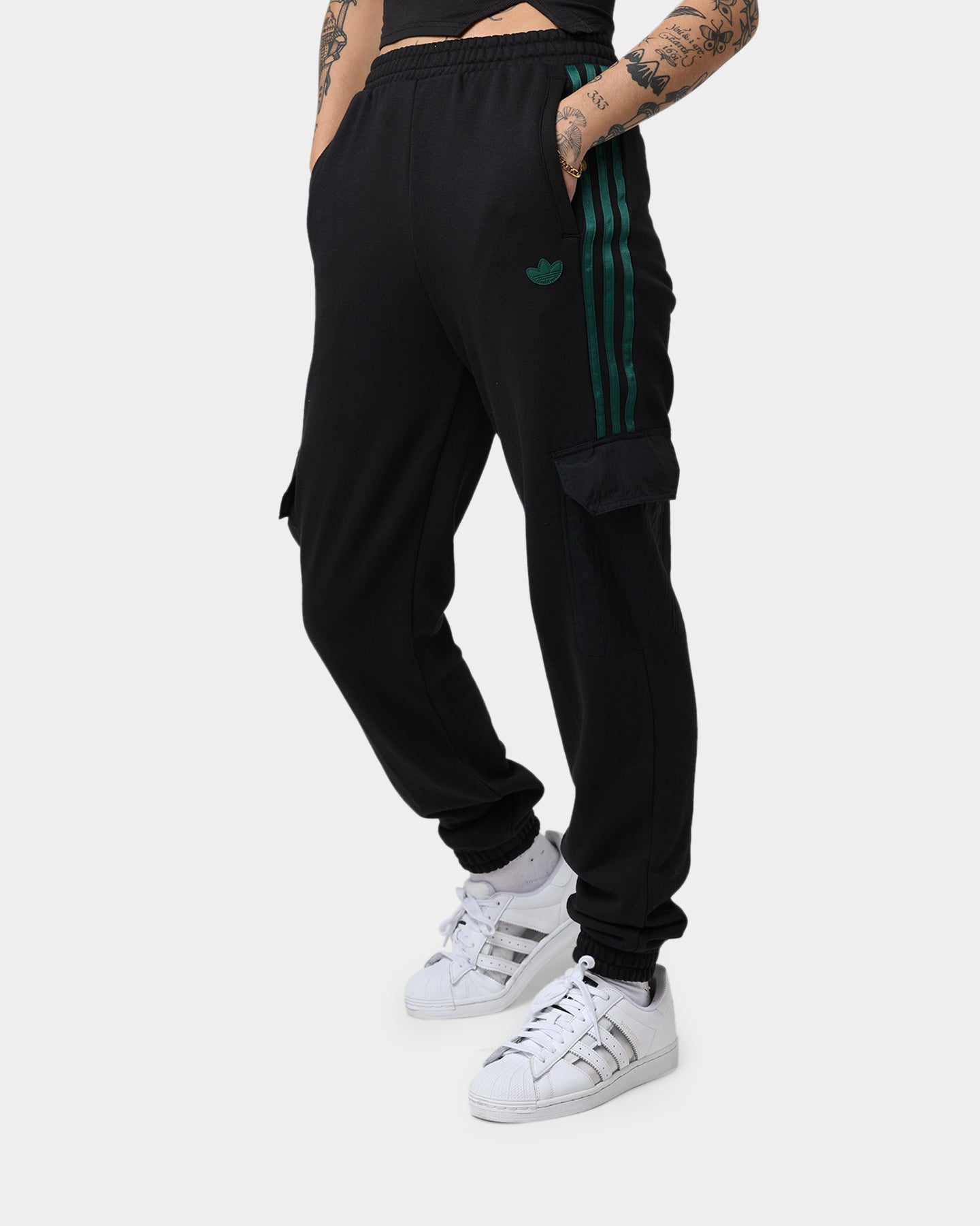 Adidas Women's Cargo Pants - Black Athletic Workout Joggers with Pockets | Perfect for Gym, Running, Yoga & Casual Wear