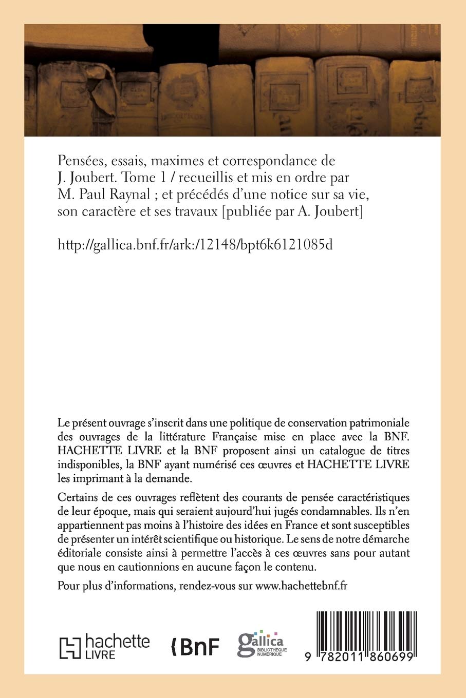 Pensées, Essais, Maximes Et Correspondance de J. Joubert - Volume 1 (Philosophy) | French Edition | Classic Literature for Book Collectors & Philosophy Students