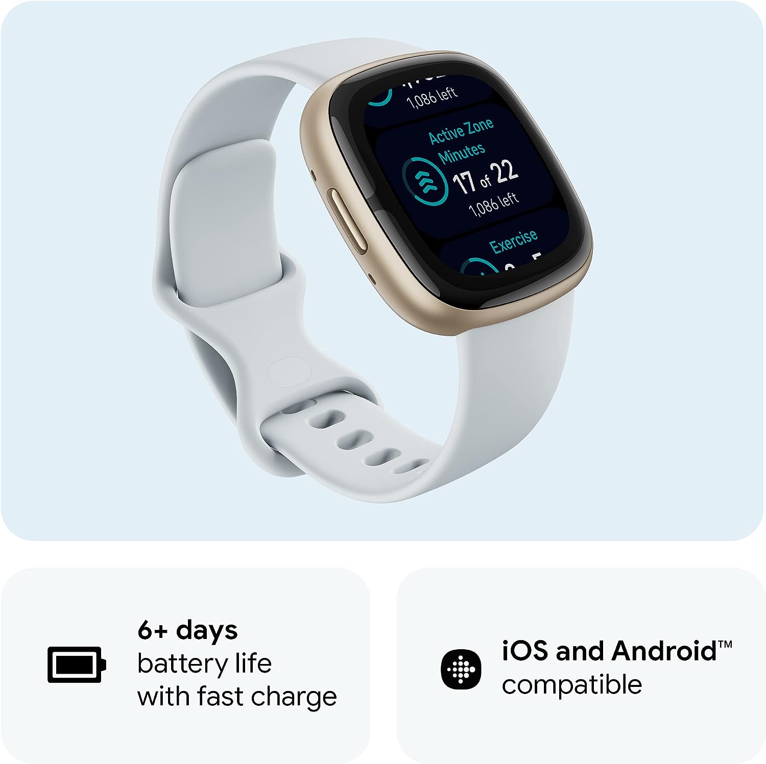 Fitbit Sense 2 Advanced Health & Fitness Smartwatch with ECG, Stress Tracking & Sleep Monitoring - Perfect for Workouts, Heart Health & Daily Activity Tracking