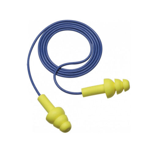 3M 340 4004 E A R UltraFit Reusable Earplugs with 25dB NRR, Corded Hearing Protection for Work, Concerts & Sleep - 100 Pack in Poly Bag - Noise Reduction for Construction, Travel & Study