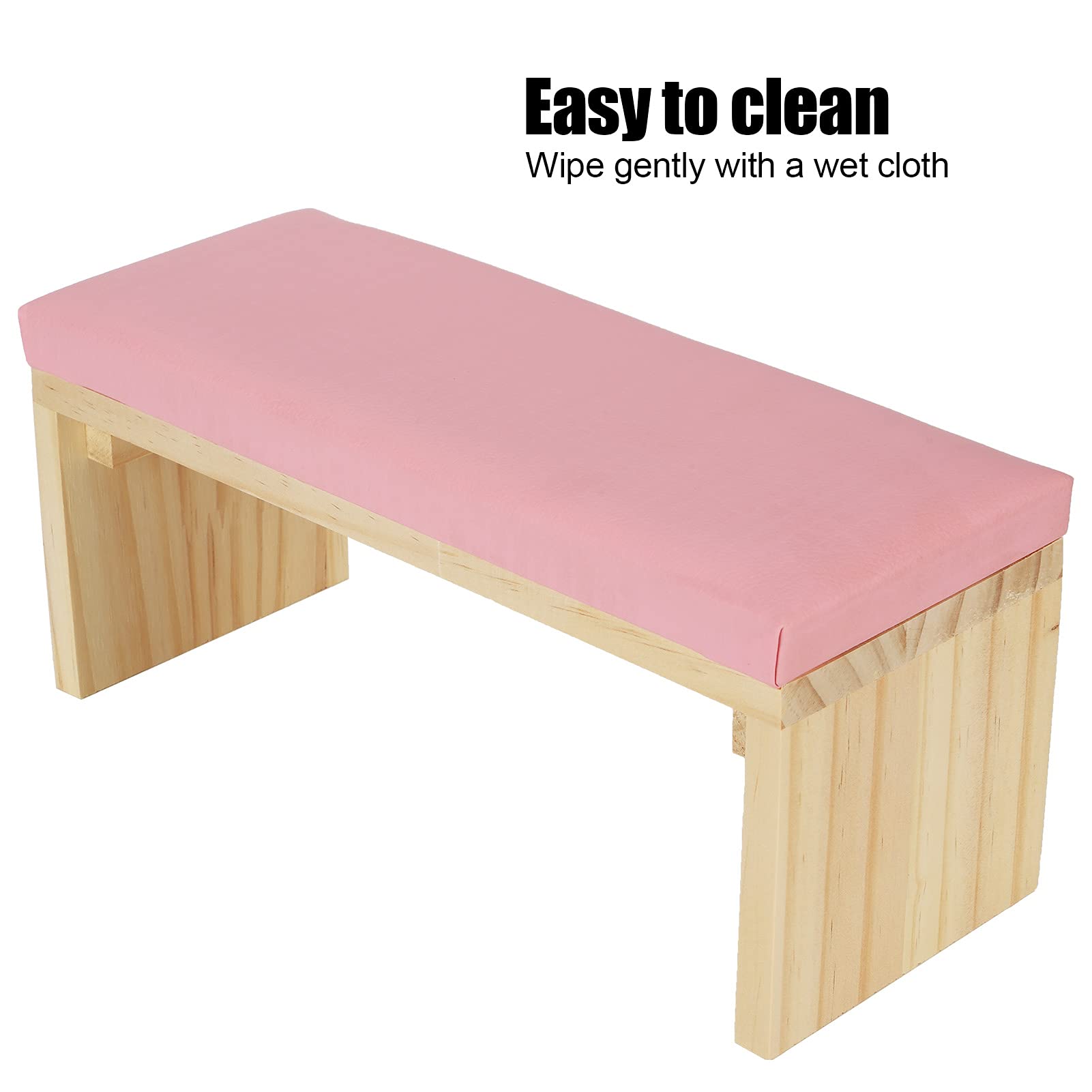 Professional Nail Art Hand Rest Pillow - PU Leather Manicure Arm Cushion with Wooden Stand for Salon & Home DIY, Perfect for Gel Polish, Acrylic Nails & Nail Art Design