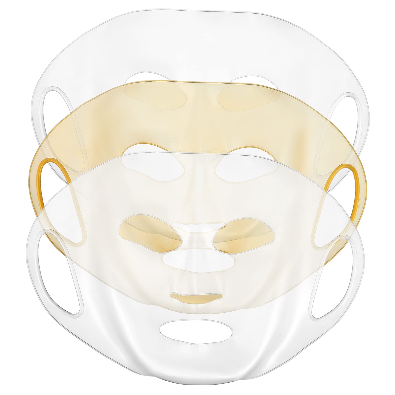 Reusable Silicone Face Mask Cover - 3 Pack Washable Beauty Mask Applicator for Sheet Masks | Skincare Routine, Spa Day, At-Home Facial Treatment