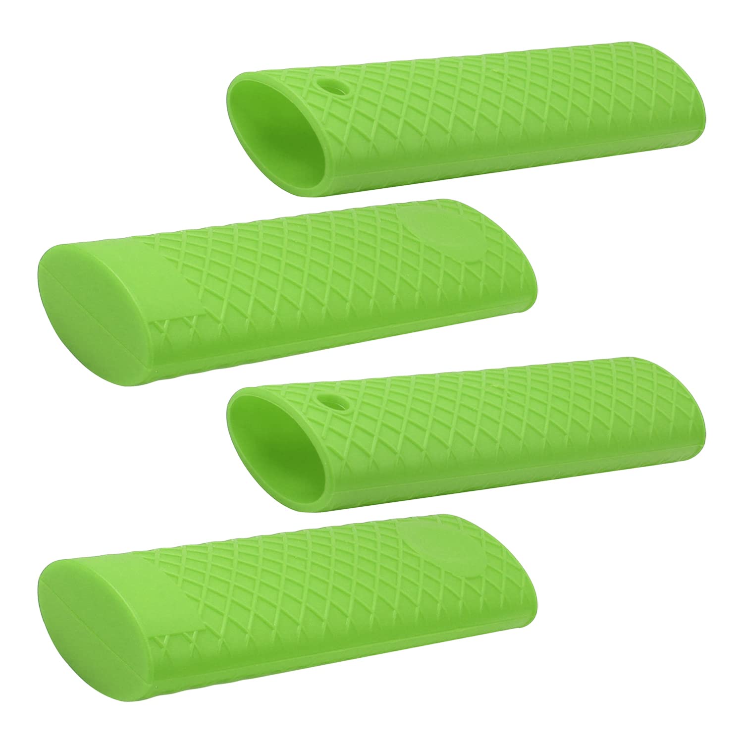 MroMax 6.1 Inch Silicone Hot Handle Holder - Heat Resistant & Non-Slip Pot Handle Sleeve for Cast Iron Pots, Woks, Frying Pans, Griddles & Skillets - Oven Safe Kitchen Accessories (Green, 4-Pack) - Perfect for Cooking, Baking & Grilling