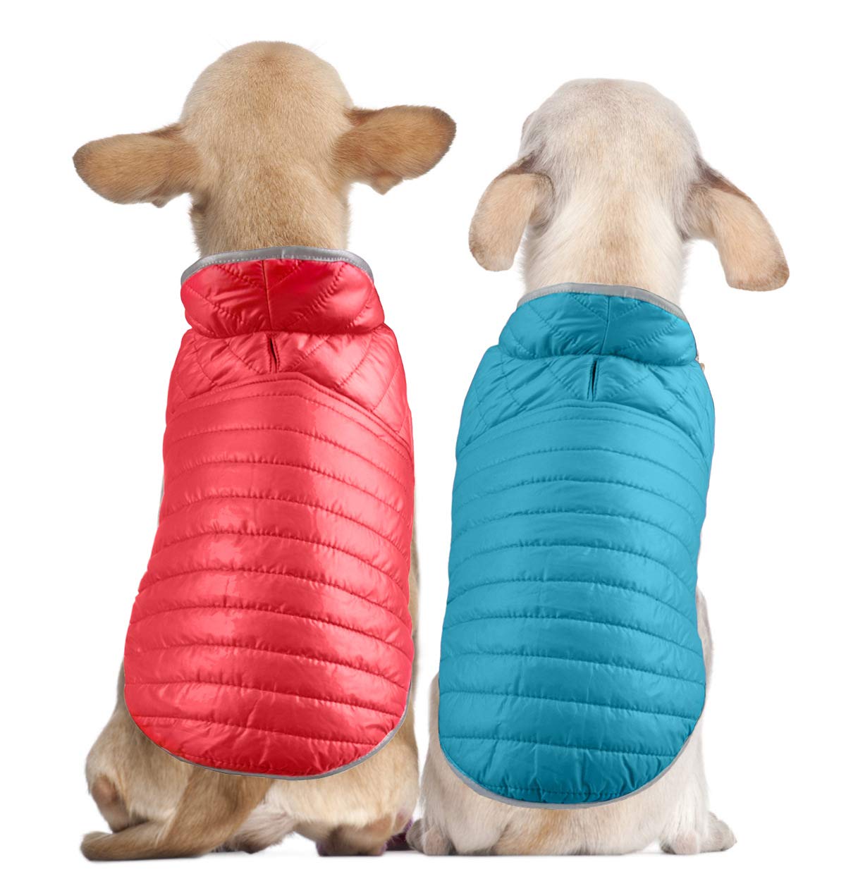 Waterproof Reversible Dog Coat - Reflective Winter Vest for Small, Medium, Large & XXL Dogs (Red/Blue) | Cold Weather Protection for Outdoor Walks & Nighttime Safety