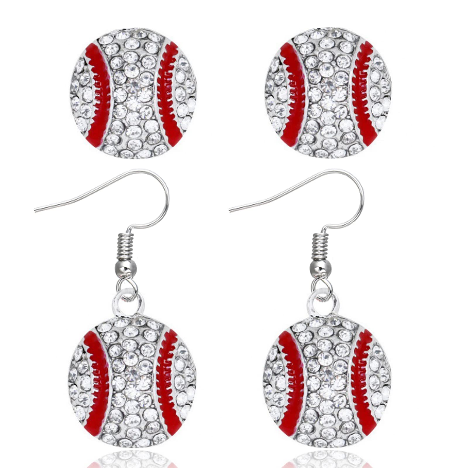 **CZ Baseball Dangle Earrings for Women - Elegant Softball & Football Sports Jewelry - Perfect Game Day Accessories & Gifts for Players & Fans**    *(Ideal for Game Days, Sports Events, Casual Wear & Gift Giving)*