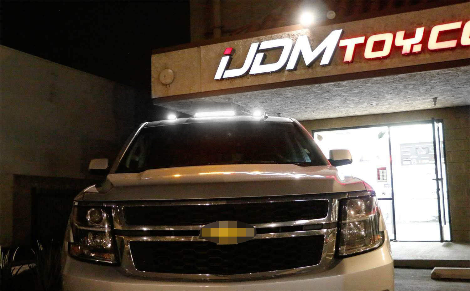 3pc Smoked Lens White LED Cab Roof Clearance Light Kit for Chevy GMC Trucks - Heavy Duty Off-Road Lighting for Pickup Trucks & Work Vehicles