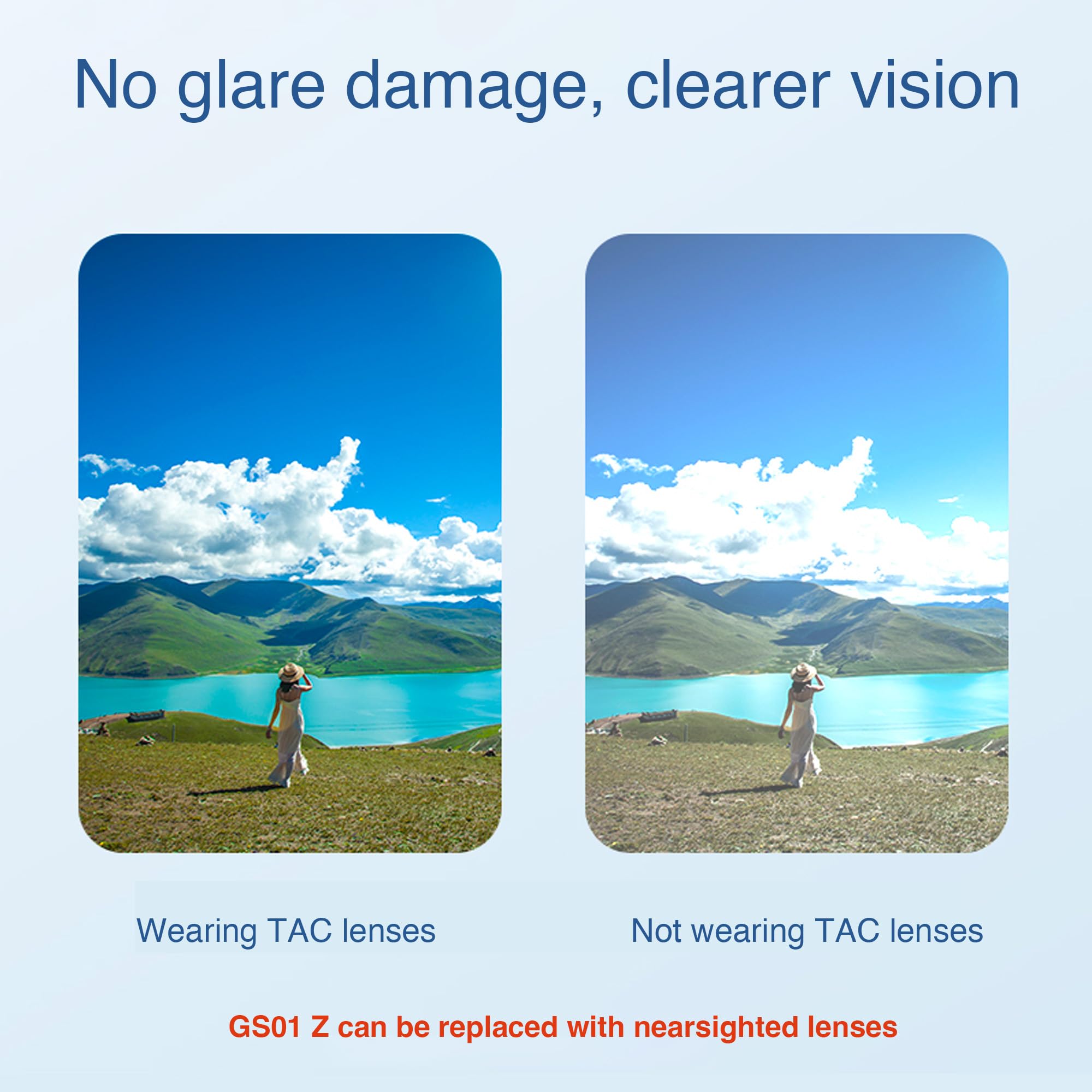 GS01 Smart Bluetooth Sunglasses with Built-in Speakers - UV400 Polarized Lens, Open Ear Music, Touch Control - Perfect for Running, Cycling & Outdoor Activities