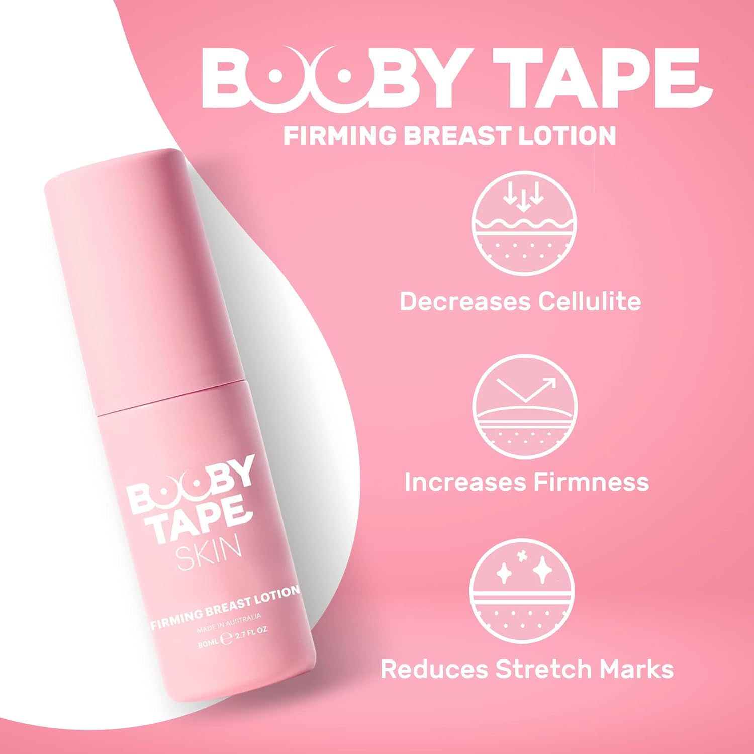 Booby Tape Firming Breast Lotion - Moisturizing & Hydrating Skin Care for Women, 80ml (1 Count) - Perfect for Daily Use, Post-Pregnancy Care & Breast Enhancement Routine