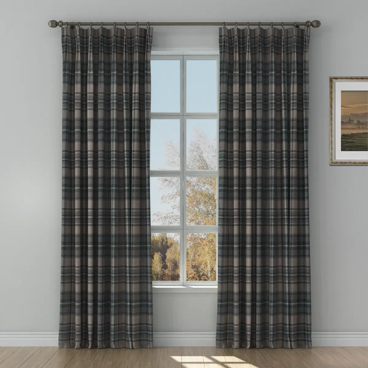 Elegant Sara Le Print Linen Drapery Pleated Curtains - Soft Textured Window Treatments for Living Room & Bedroom Decor