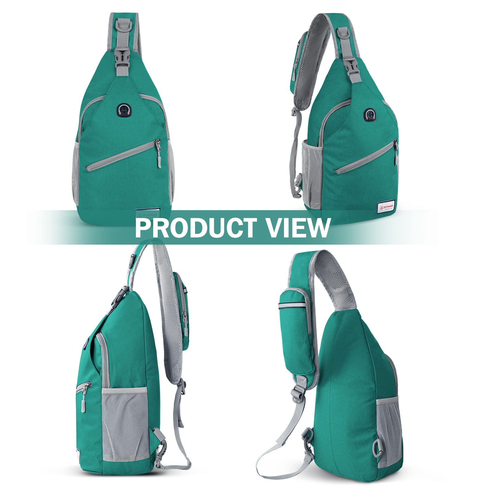 ZOMAKE Unisex Sling Bag - Lightweight Water-Resistant Crossbody Backpack for Travel, Hiking & Sports | Anti-Theft Chest Shoulder Bag (Army Green) - Perfect for Daily Commute, Gym & Outdoor Adventures