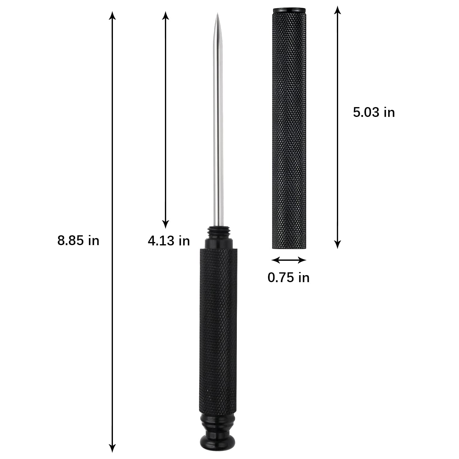 Premium Aluminum Alloy Ice Pick with Stainless Steel Blade & Safety Cover - Professional Ice Tool for Kitchen, Restaurant, Bar & Home Use - Ideal for Cocktail Making, Ice Sculpting & Food Preparation (Black)