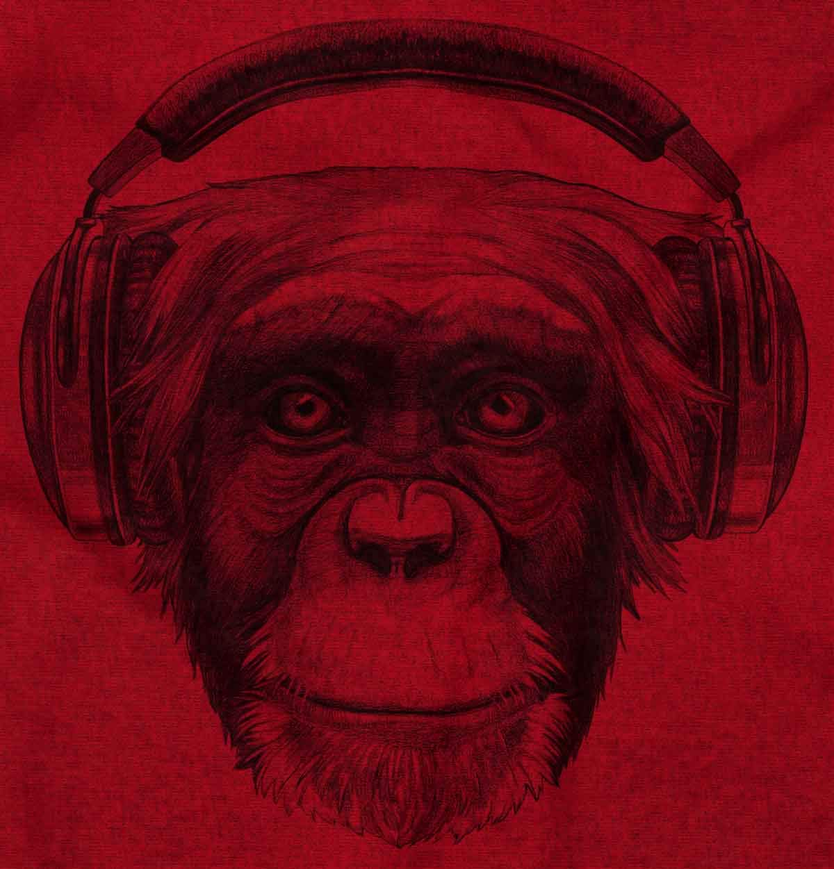 Smile Monkey Headphones Hipster Graphic T-Shirt for Men & Women - Trendy Funny Casual Tee for Music Lovers, Streetwear & Gifts