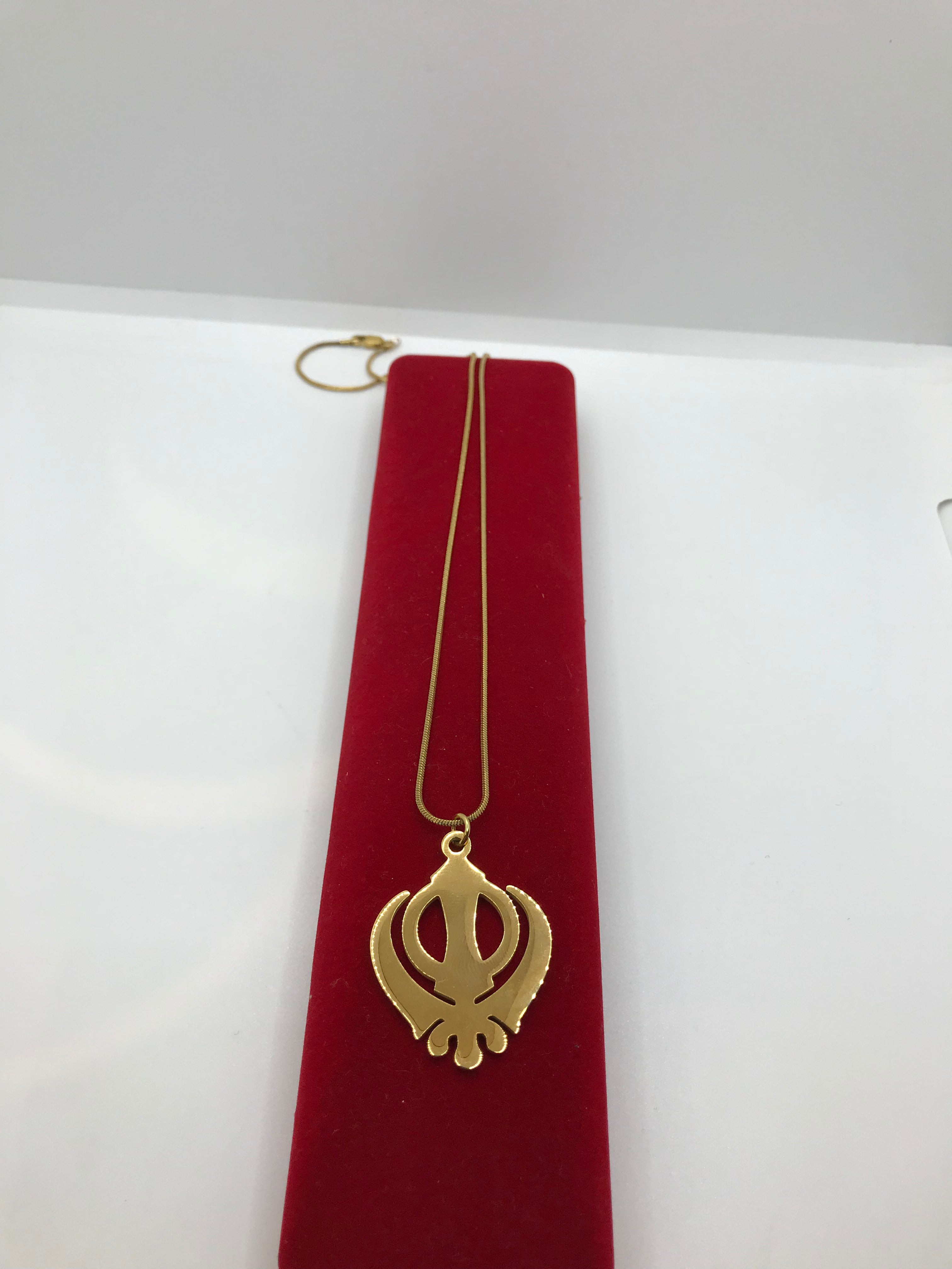 18k Gold Plated Khanda Necklace - Spiritual Sikh Jewelry for Men & Women - Perfect for Religious Ceremonies, Weddings & Everyday Wear