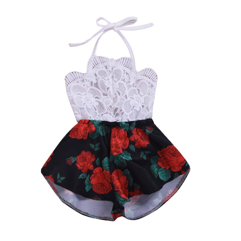 Newborn Baby Girl Sleeveless Lace Flower Romper Jumpsuit - Breathable Summer One-Piece Outfit for Photoshoots, Parties & Playtime