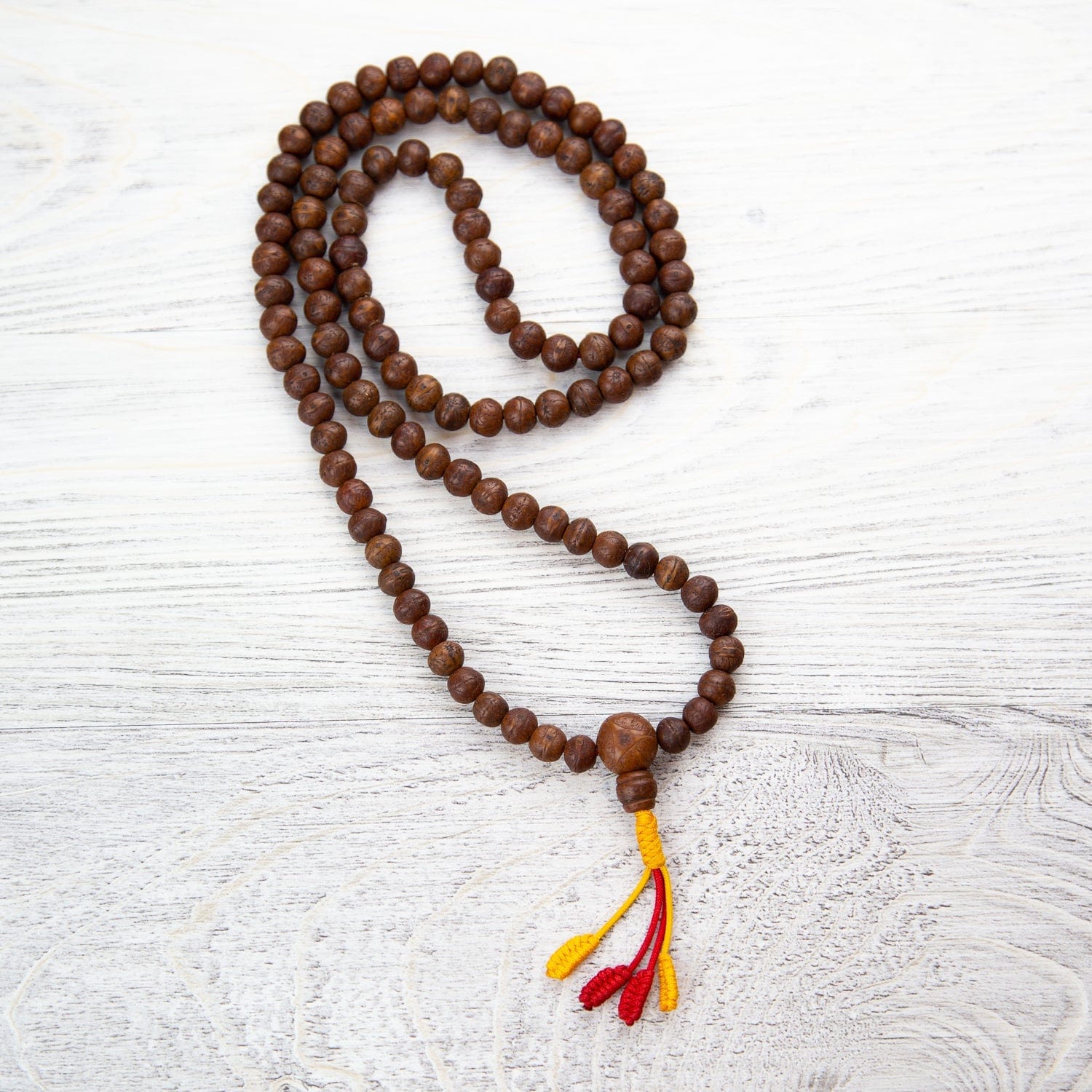 Authentic Antique Bodhi Mala Beads - 108 Natural Prayer Beads for Meditation, Yoga & Spiritual Practice - Buddhist Prayer Necklace for Mindfulness & Stress Relief
