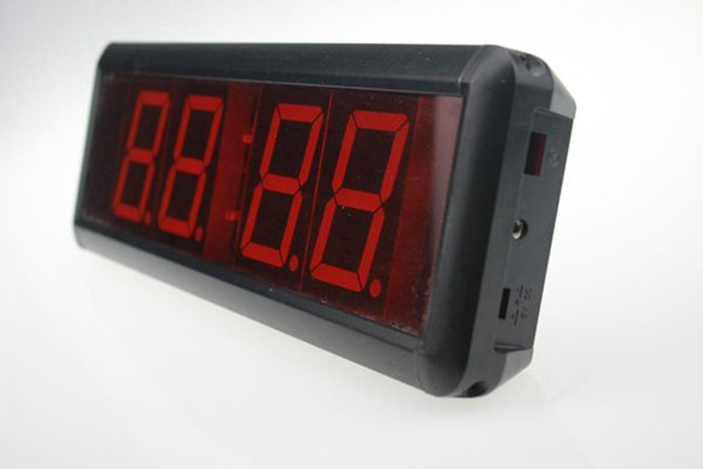 AZOOU 2.3 Inch 4 Digit LED Digital Clock with Countdown/Countup Timer - Red Display for Kitchen, Bedroom, Office, and Gym Time Tracking