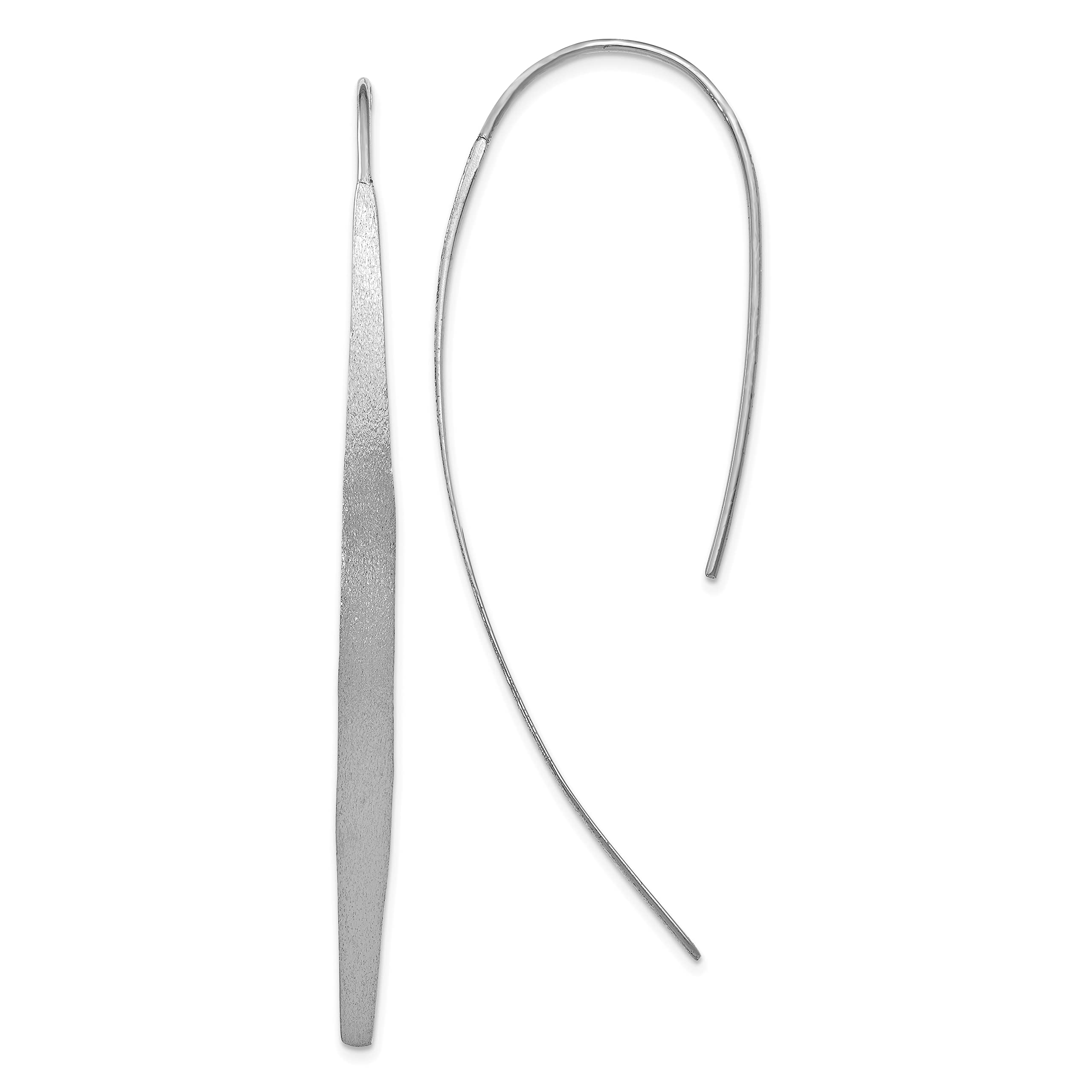 Elegant Sterling Silver Rhodium-Plated Polished & Brushed Earrings for Women | Hypoallergenic Fashion Jewelry for Parties, Weddings & Everyday Wear