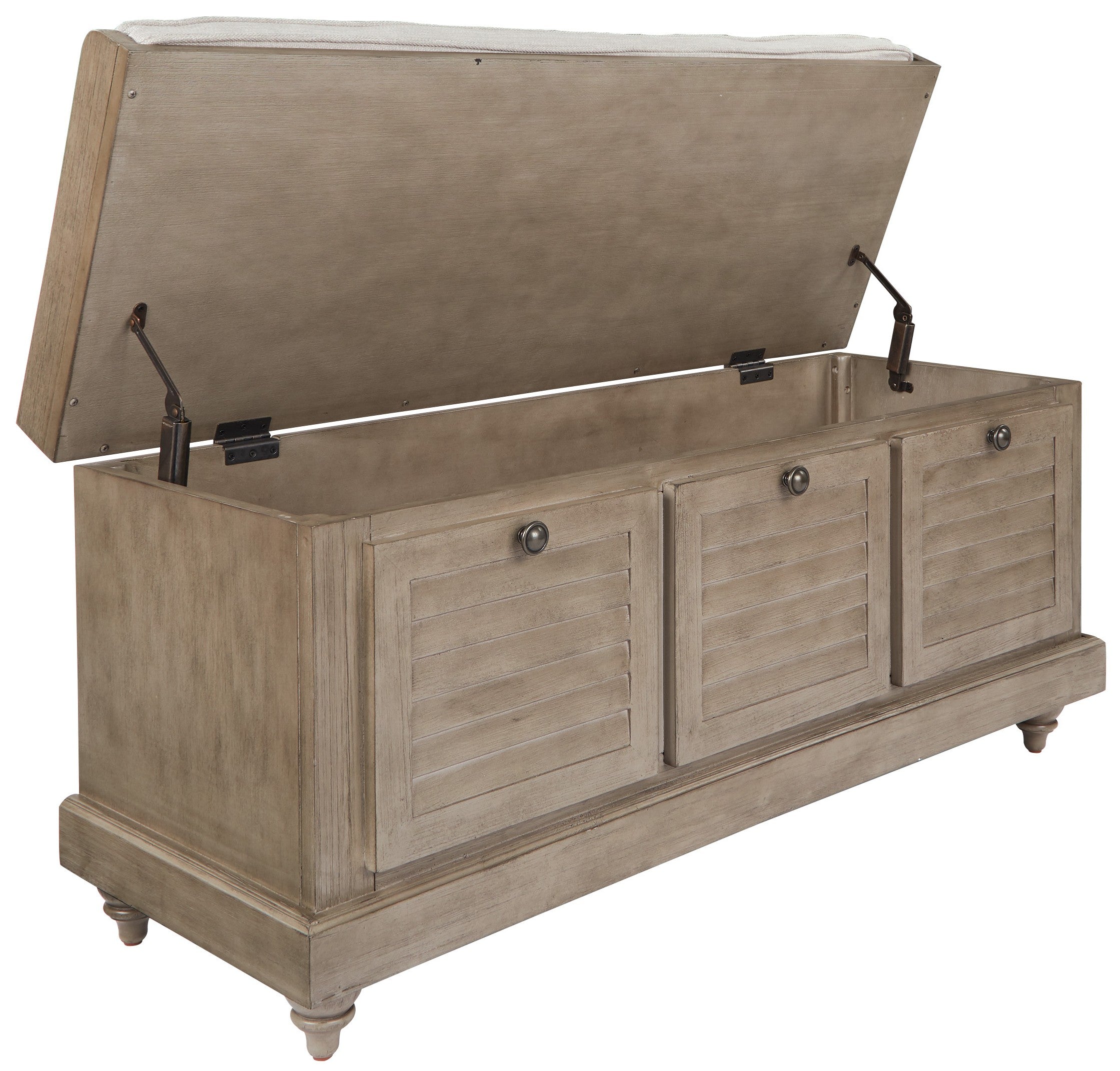 Office Star OSP Designs Dover Storage Bench with Seat - 2-Tier Organizer for Entryway, Living Room & Bedroom - Durable Fabric & Wood Frame for Home Storage Solutions [DOV]