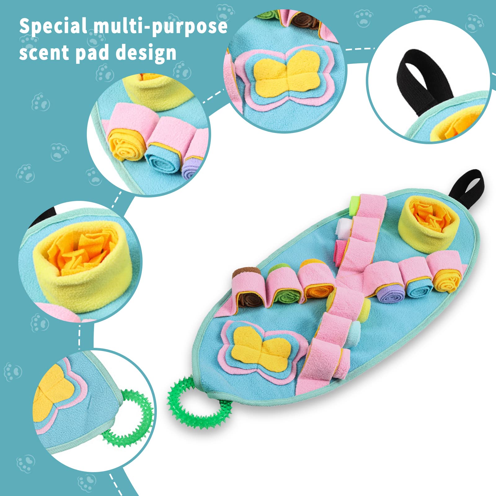 TMKA Snuffle Mat for Dogs - Interactive Puzzle Toy for Small, Medium & Large Dogs - Teething Chew Toy for Puppies & Enrichment Activity - Treat Dispensing Game for Mental Stimulation (Perfect for Indoor Play, Training & Anxiety Relief)