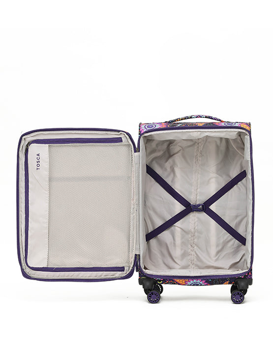 Tosca SO LITE New AIR5055 67cm Medium Spinner Luggage - Lightweight Expandable Carry-On Suitcase with 360° Wheels for Travel, Business Trips & Vacations | Paisley Design