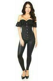 Lavish Black Lace Off-The-Shoulder Corset for Women Plus Size 5X - Elegant Bustier Top for Burlesque, Cosplay & Evening Wear
