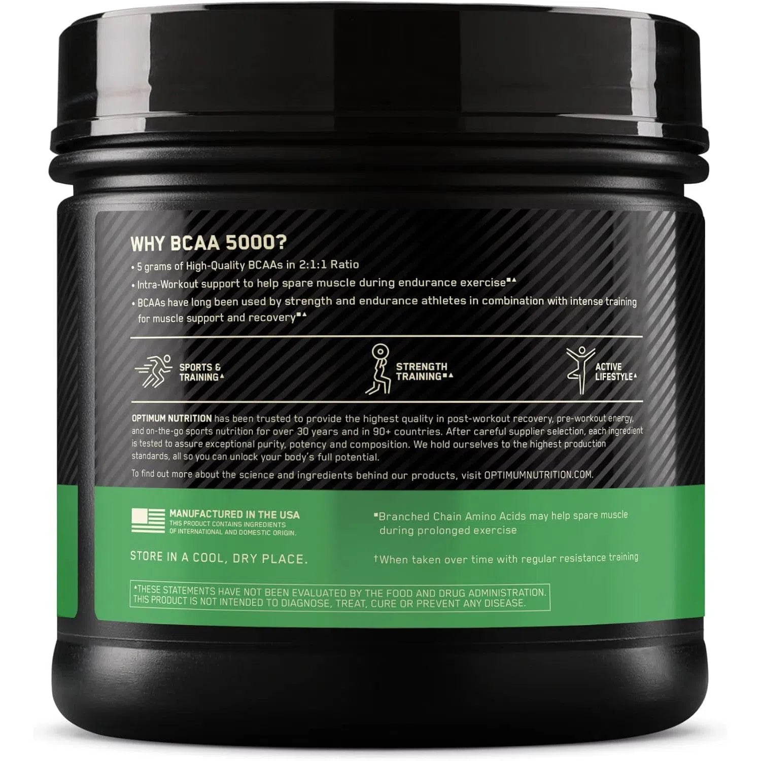 Optimum Nutrition BCAA 5000 Powder Unflavored - Branched Chain Amino Acids Supplement for Muscle Recovery & Growth - Pre Workout & Post Workout Drink for Athletes & Bodybuilders