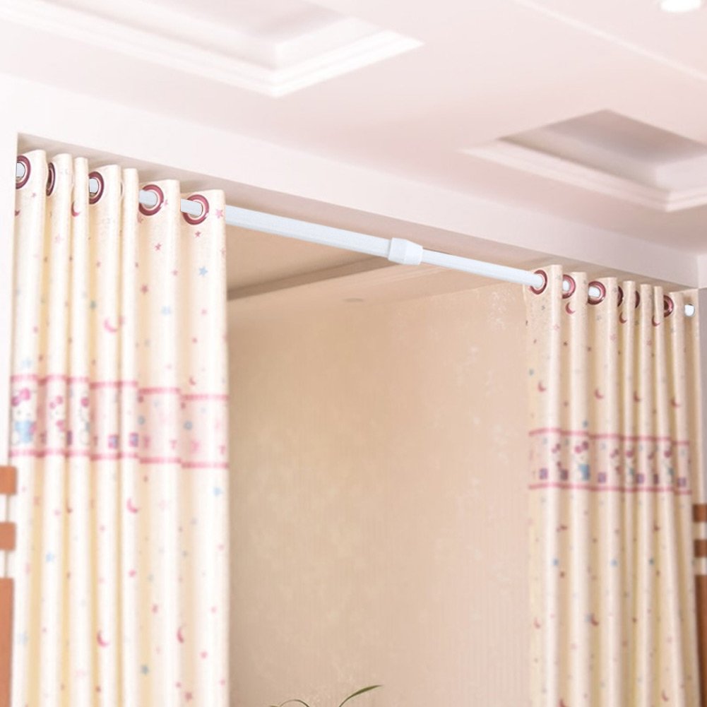 Adjustable Spring Loaded Tension Shower Curtain Rod - Rustproof Sturdy Extendable Closet Window Rail Pole for Bathroom, Kitchen, Dorm & RV Use